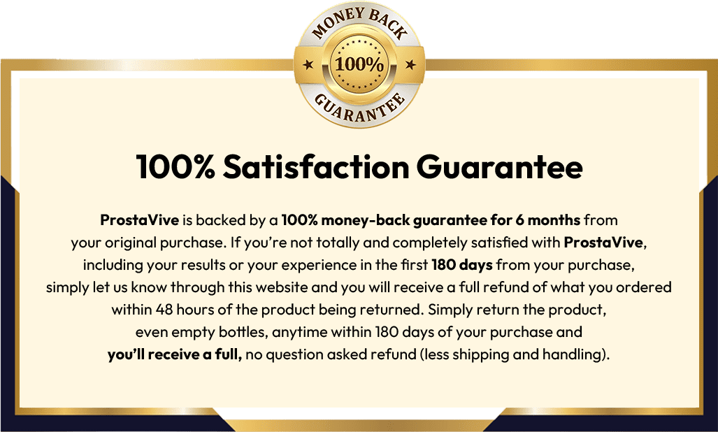 ProstaVive Satisfaction Guarantee